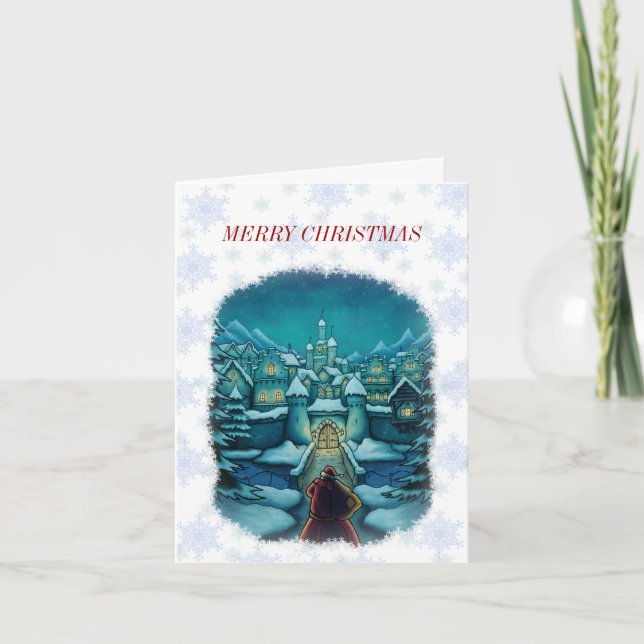welcome santa note card. holiday card (Front)