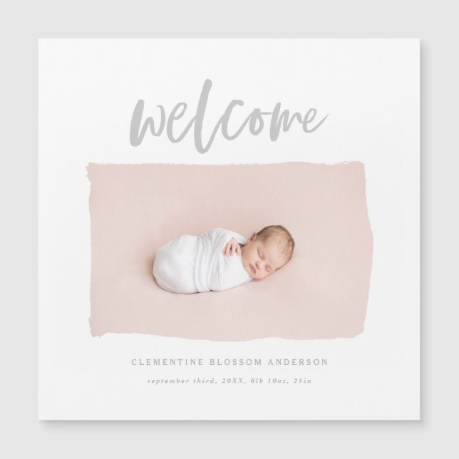Welcome script birth announcement (Front)