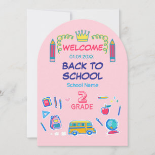 Welcome Second Grade Back School Invitation