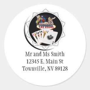 Welcome Sign Black Poker Chip Classic Round Sticker