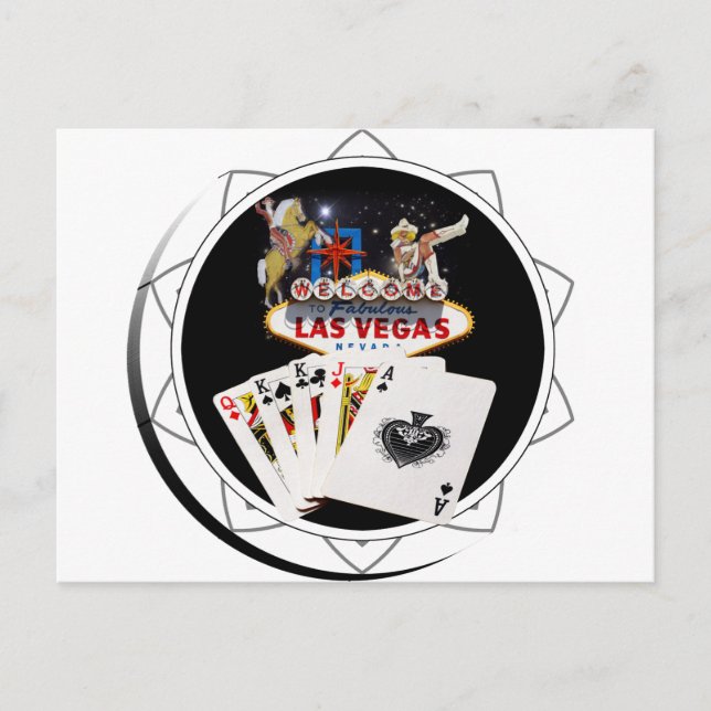 Welcome Sign Black Poker Chip Postcard (Front)