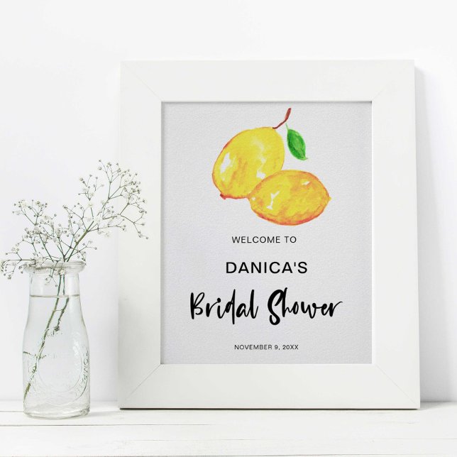 Welcome Sign Bridal Shower Lemon Theme Lettering (Creator Uploaded)