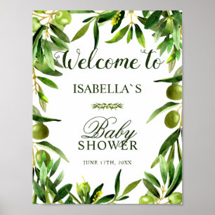 Welcome Sign Elegant Olive Boho Baby Shower