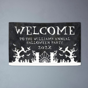 Welcome Sign Family Annual Halloween Party Banner