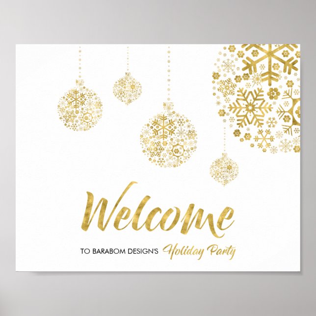 Welcome Sign for Christmas Holiday Party (Front)