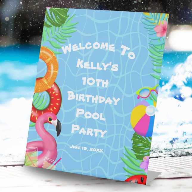 Welcome Sign Fun Pool Party Swimming Birthday (Creator Uploaded)