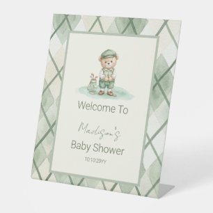 Welcome Sign Golfing Sage Green Baby Shower