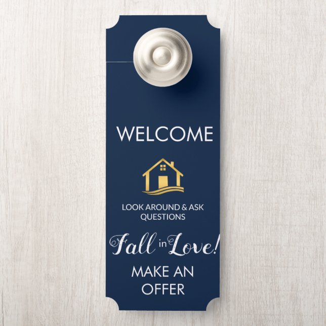 welcome sign in Real Estate Sign, door hanger (On Knob)