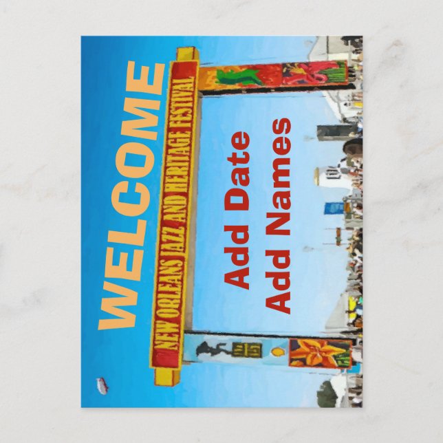 Welcome Sign, Jazz Music, Poster Sign Postcard (Front)