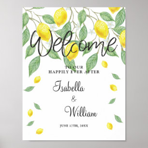 Welcome Sign Modern Lemon Boho Summer Wedding