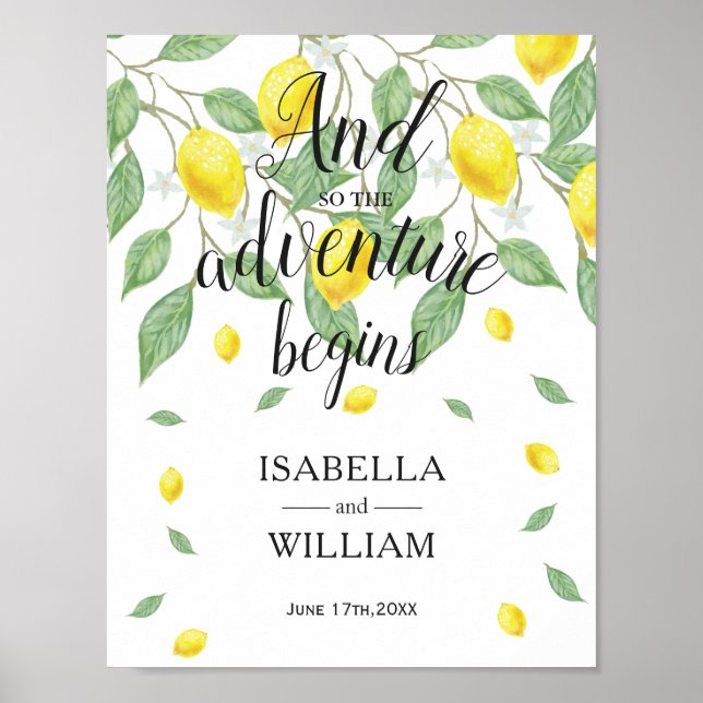 Welcome Sign | Modern Lemon Boho Summer Wedding (Front)