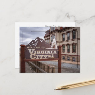 Welcome Sign of Virginia City, Nevada Postcard