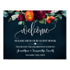 Welcome Sign our Guest Book Wine Navy Wedding