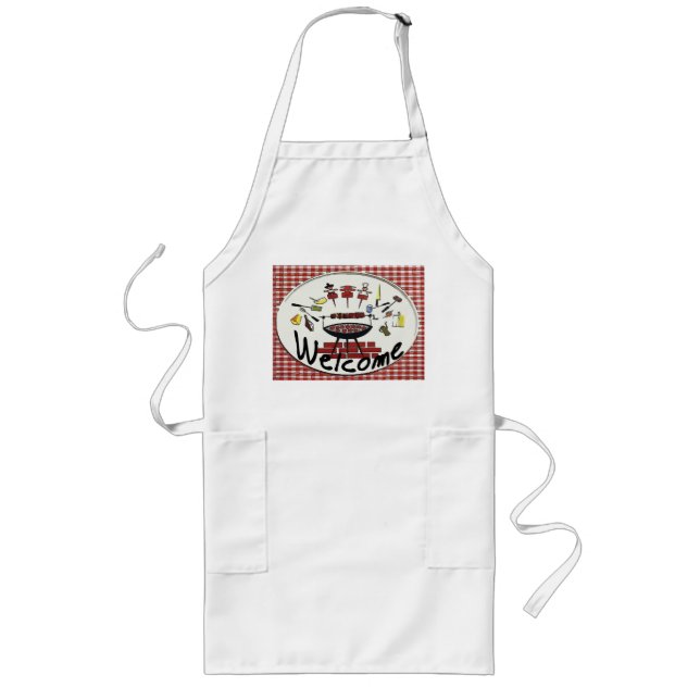 Welcome Sign, Smoke House BBQ Long Apron (Front)