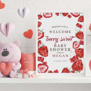 Welcome Sign Sweet Berry Baby Shower Poster