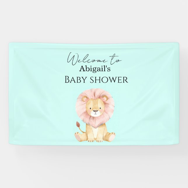 Welcome sign "Sweet Lion" Baby Shower Banner (Horizontal)