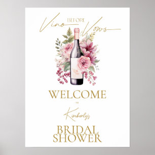 Welcome Sign Vino Before Vows Bridal Shower