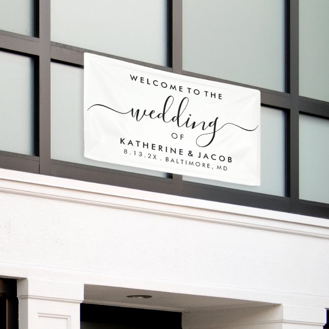 Welcome Sign - Welcome Script Event Wedding (Outside Building)
