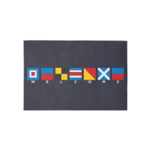 WELCOME Signal Flag Nautical Entry Rug