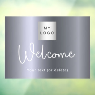 Welcome silver metallic business logo