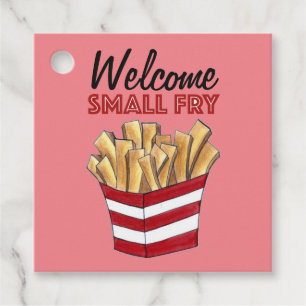 Welcome Small Fry French Fries Foodie Baby Shower Favour Tags