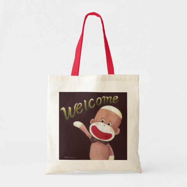Welcome Sock Monkey Bag (Front)