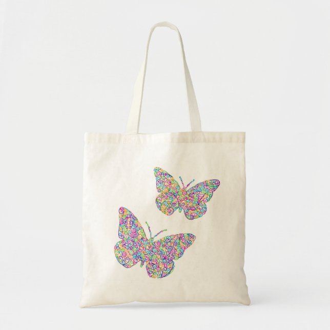 "Welcome, Spring!" Butterfly Tote Bag (Front)