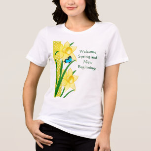 Welcome Spring Daffodils Tri-Blend Shirt