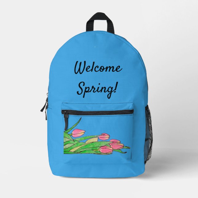 Welcome Spring!  Printed Backpack (Front)