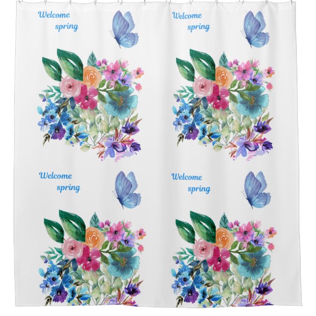 Welcome spring shower curtain (Front)