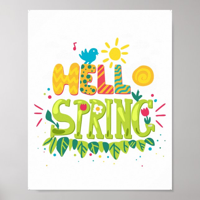 Welcome Spring Sign, Hello Spring Sign, Poster (Front)