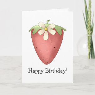 Welcome Spring · Strawberry & Flower Card