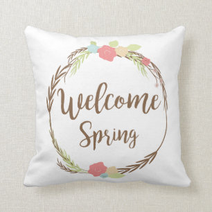 Welcome Spring Throw Pillow