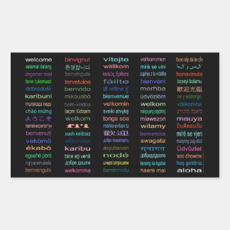 Welcome Stickers : 80 Languages / Black