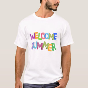 welcome summer colourful vacation typography T-Shirt