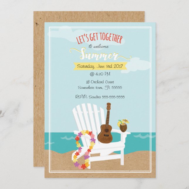 Welcome Summer Customisable Invitation (Front/Back)