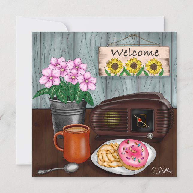 Welcome, Sunflowers, Doughnuts and Coffee (Front)