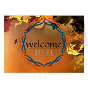 Welcome Sunset Mandala Damask Red Black Clouds