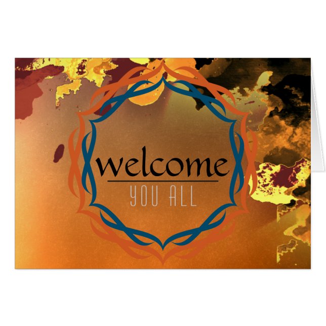 Welcome Sunset Mandala Damask Red Black Clouds (Front Horizontal)