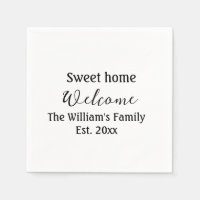 Welcome sweet home add family name year Est. Text