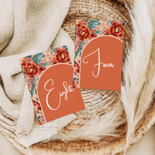 Welcome Table Numbers Boho Terracotta Floral
