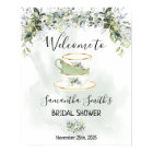 Welcome Tea shower Eucalyptus succulent green sign