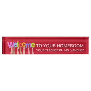 “Welcome” Teacher’s Acrylic Desk Name Plate