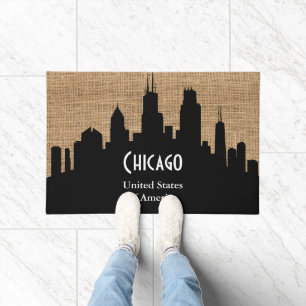 Welcome Texture Burlap - Chicago Doormat