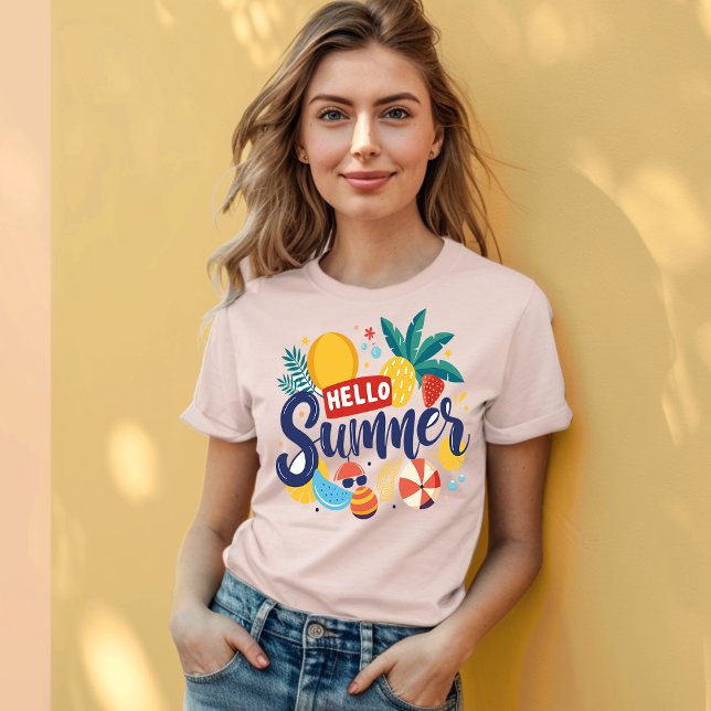 Welcome the Sunshine: HELLO Summer T-Shirt (Creator Uploaded)