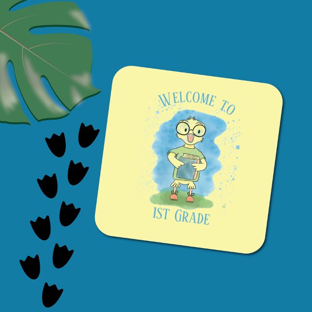 Welcome to 1st Grade Yellow Duck Stickers (Close up view)