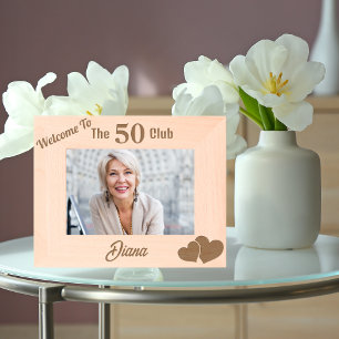 Welcome To 50 Club, Modern Birthday Personalised Etched Frames