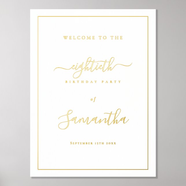 Welcome to 80th Birthday Party Sign (Front)