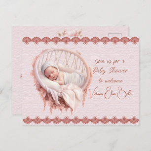 Welcome to a Baby Girl Shower Invitation Postcard