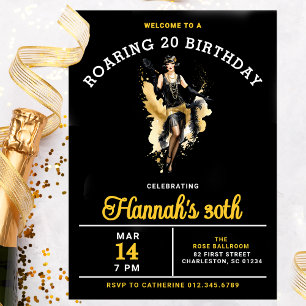 Welcome to a Roaring 20 30th Birthday Party Invitation